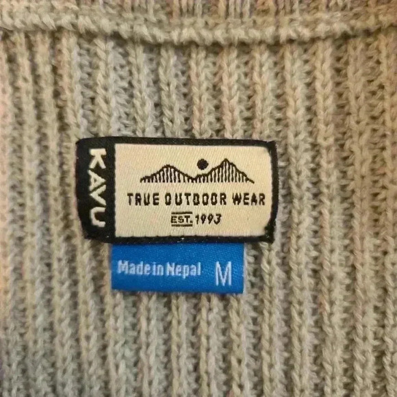 Kavu Lena Crewneck  Oversized Pullover Sweater Gray Womens Size Medium - Picture 7 of 9